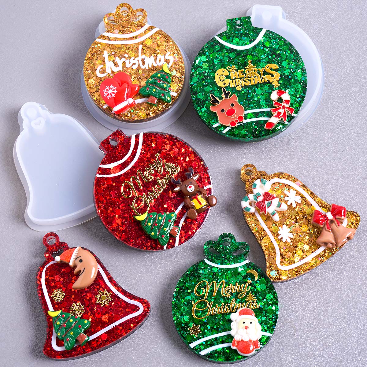 Resin Art Mold - Xmas Tag Pendant Silicone Mold DIY