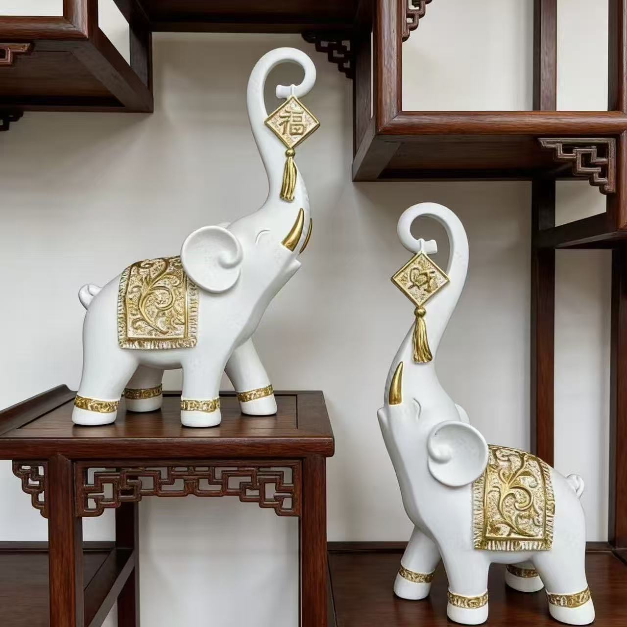 Resin Art For Wedding Gift - One Pair Chinese Style Lucky Wealth