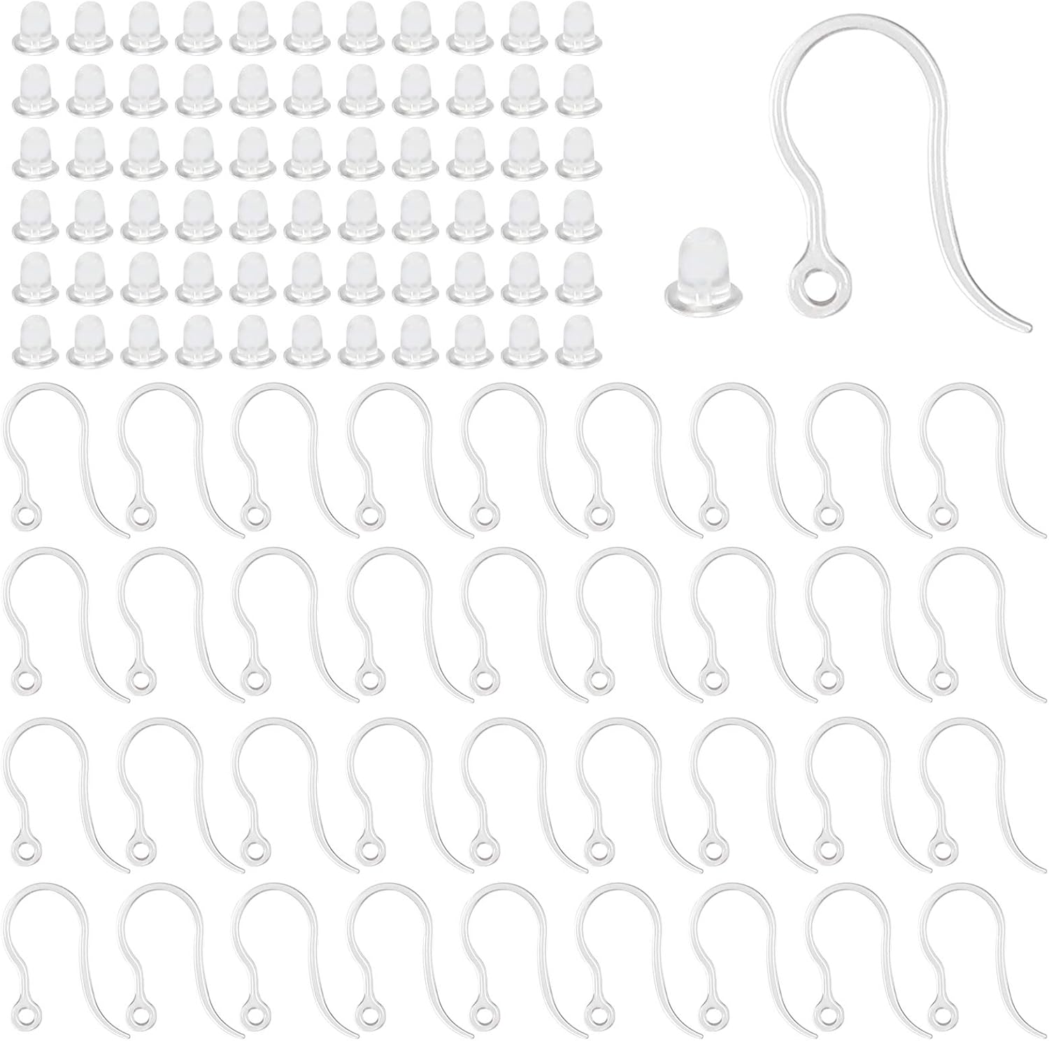 Resin Art Supplies Near Me - 40pcs Clear Plastic Earring Hooks Ear