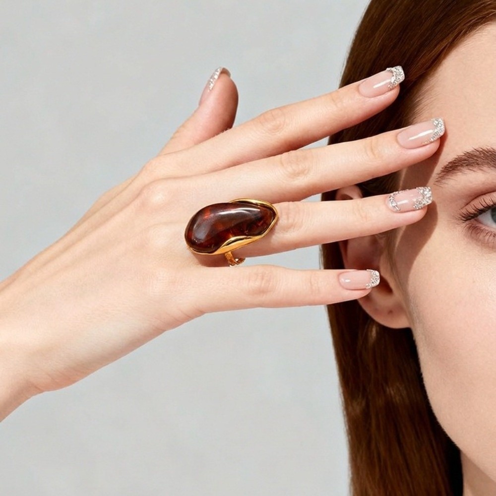 Vintage Stainless Steel Geomet - đánh giá và giá Resin Art Ring