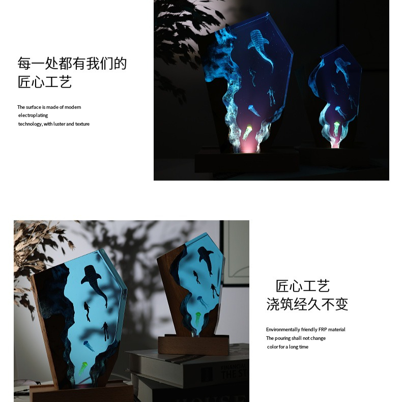 Resin Cave Whale Diver Desktop - đánh giá và giá Resin Art For Wedding Gift