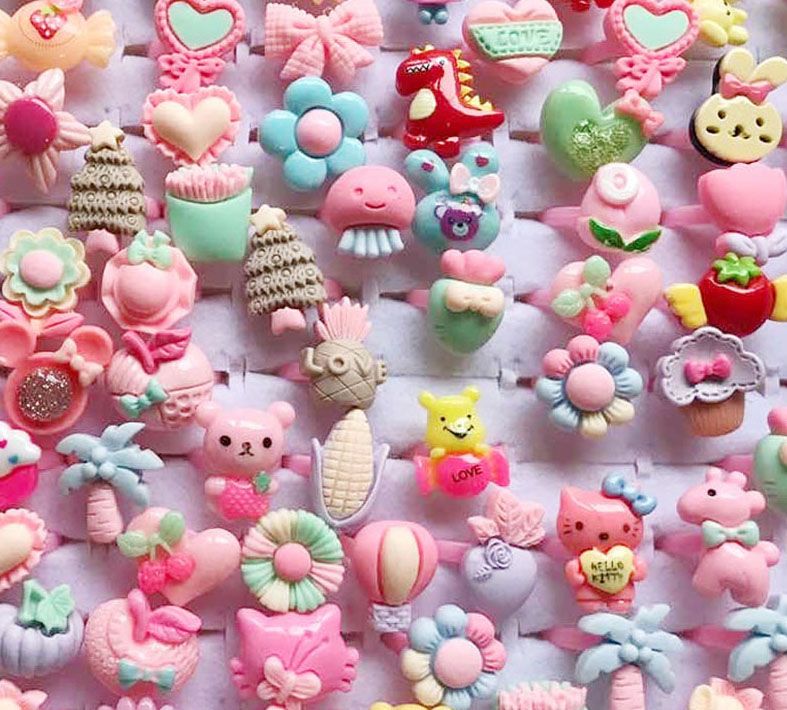 10pcs/Lot Cute Children's Cart - đánh giá và giá Resin Art Ring