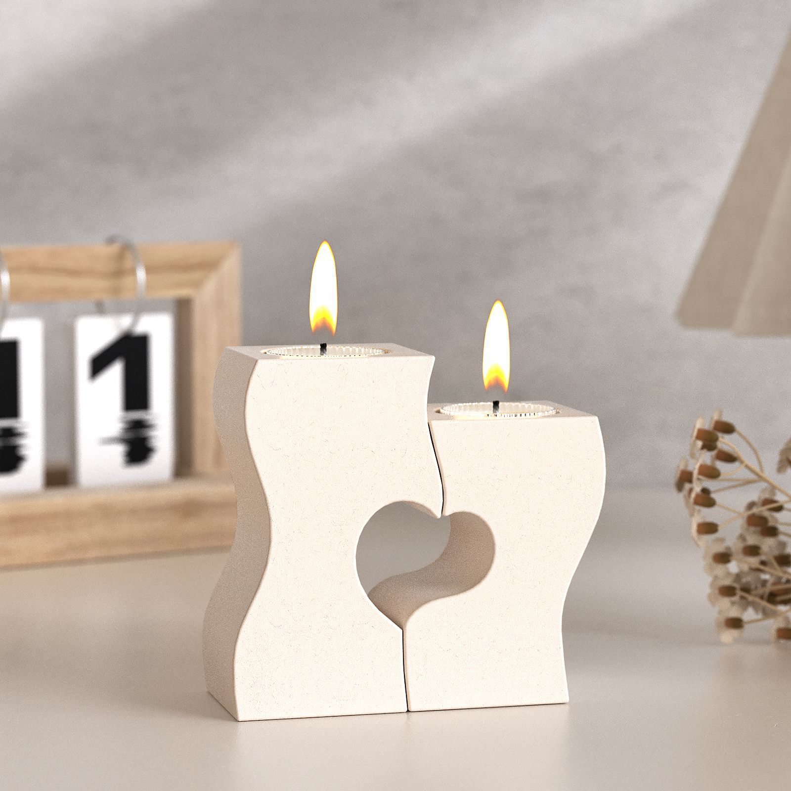 S Heart Candlestick Silicone M - đánh giá và giá Resin Art Mold