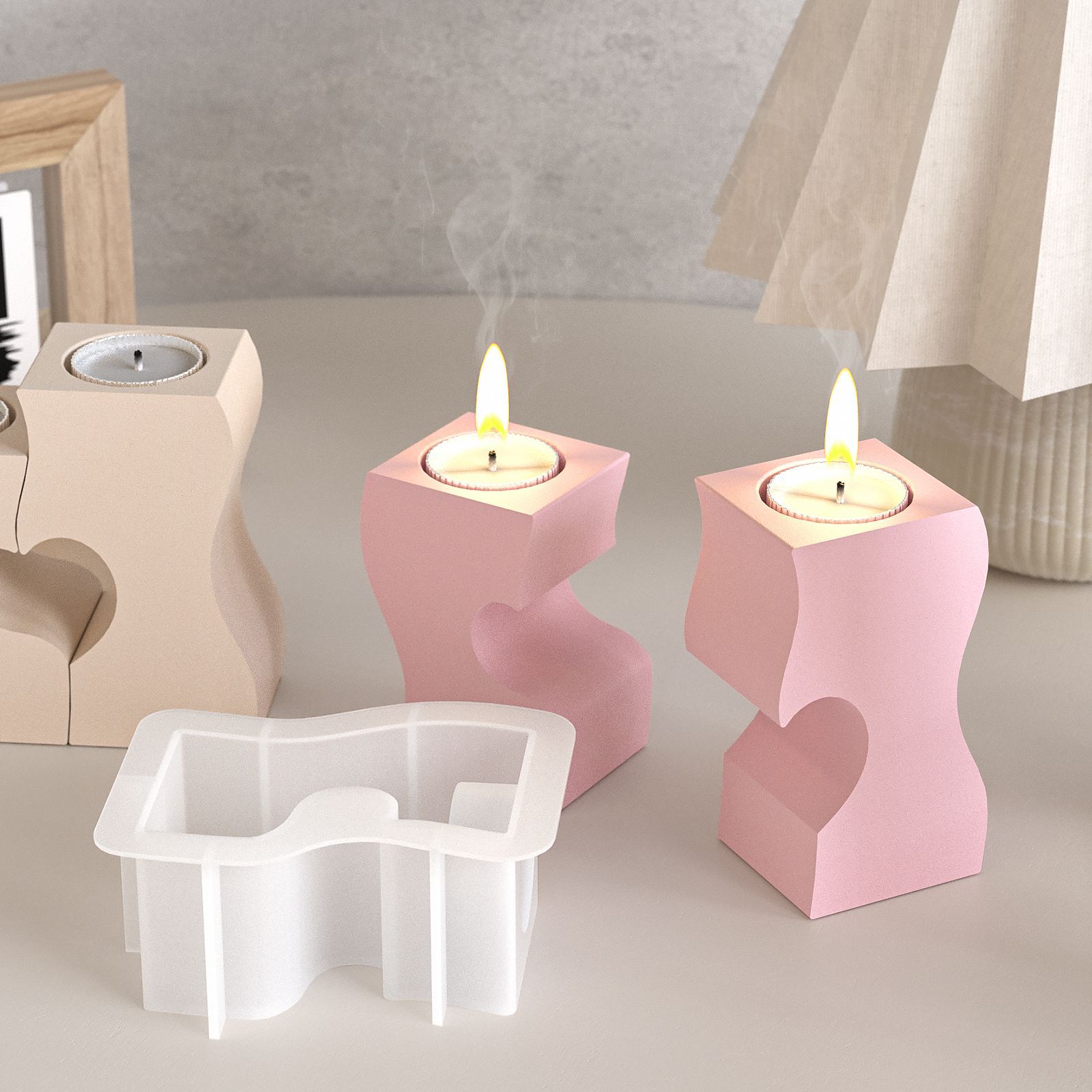 S Heart Candlestick Silicone M - đánh giá và giá Resin Art Mold