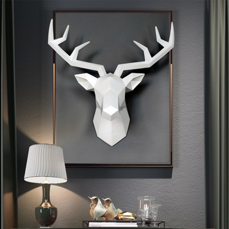1PC Deer Head Sculpture Animal - đánh giá và giá Resin Art Sculptures