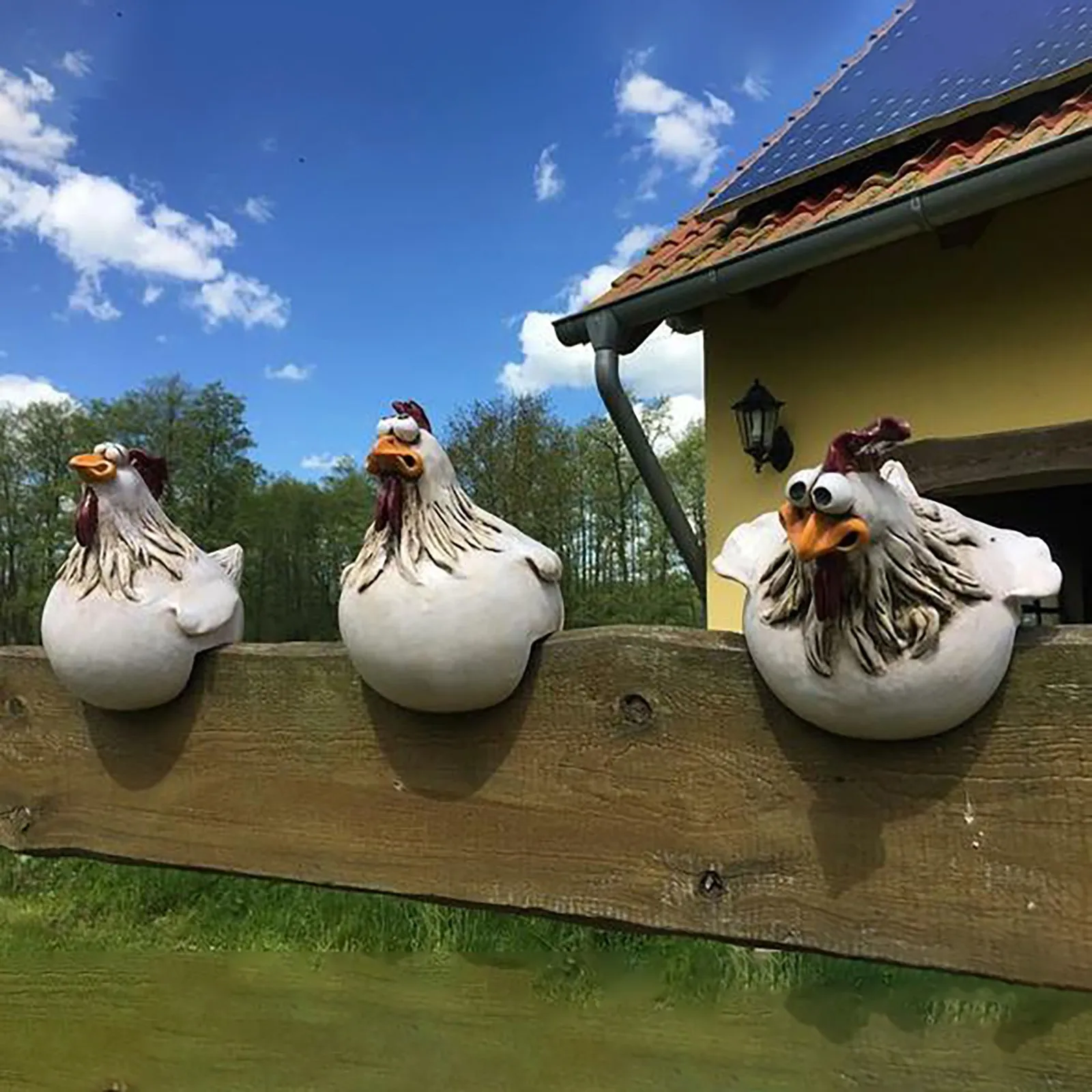 Funny Chicken Fence Decor Stat - đánh giá và giá Resin Art Sculptures