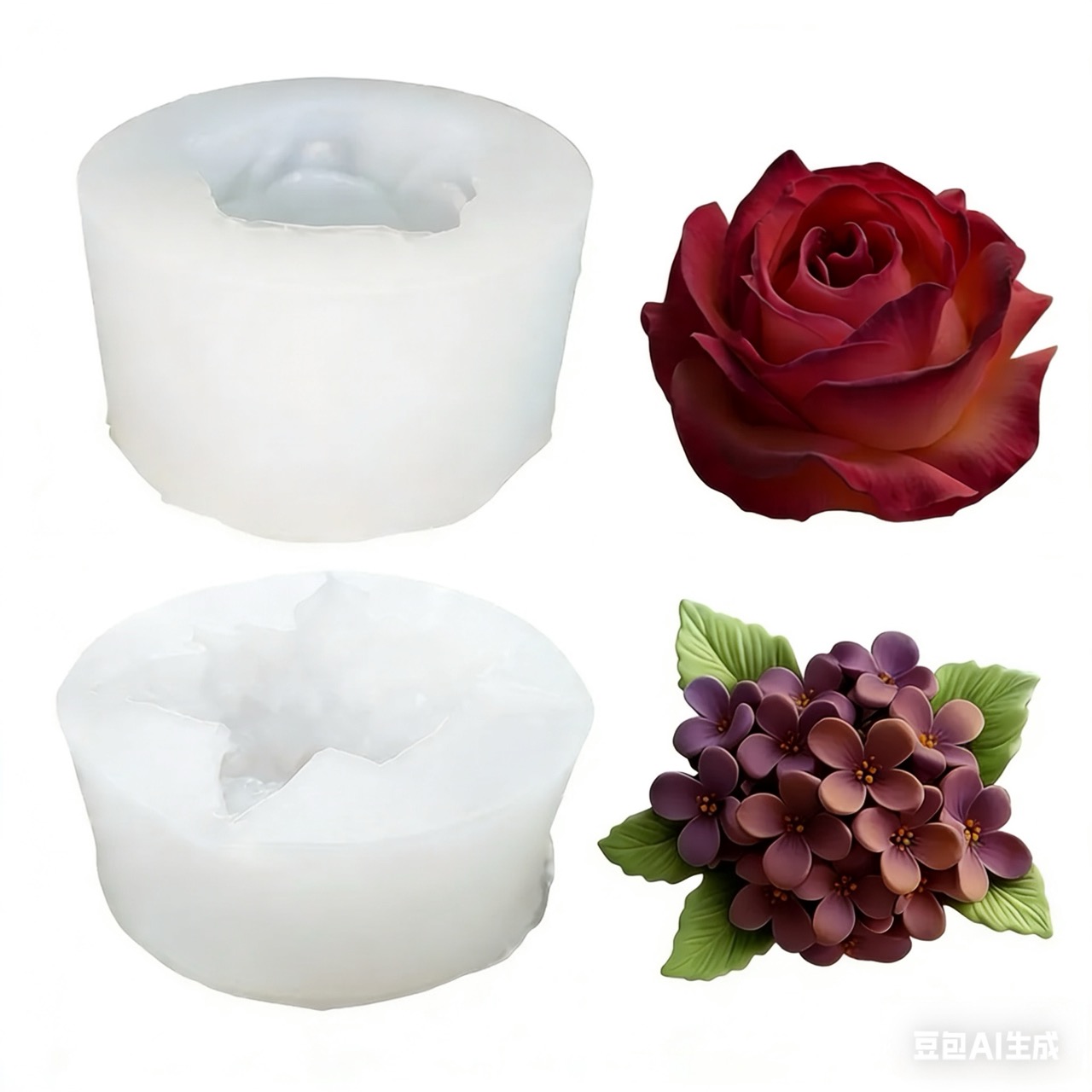 2-Piece 3D Rose and Lilac Sili - đánh giá và giá Resin Art For Wedding Gift