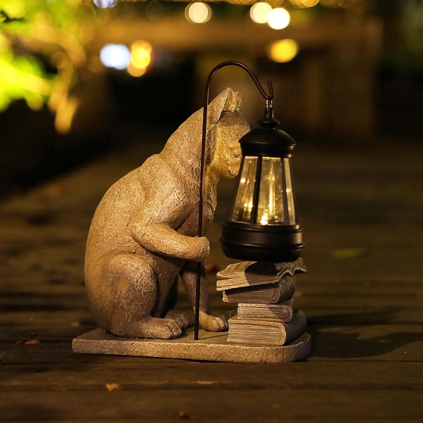 Cat Solar Garden Mini Statue S - đánh giá và giá Resin Art Sculptures