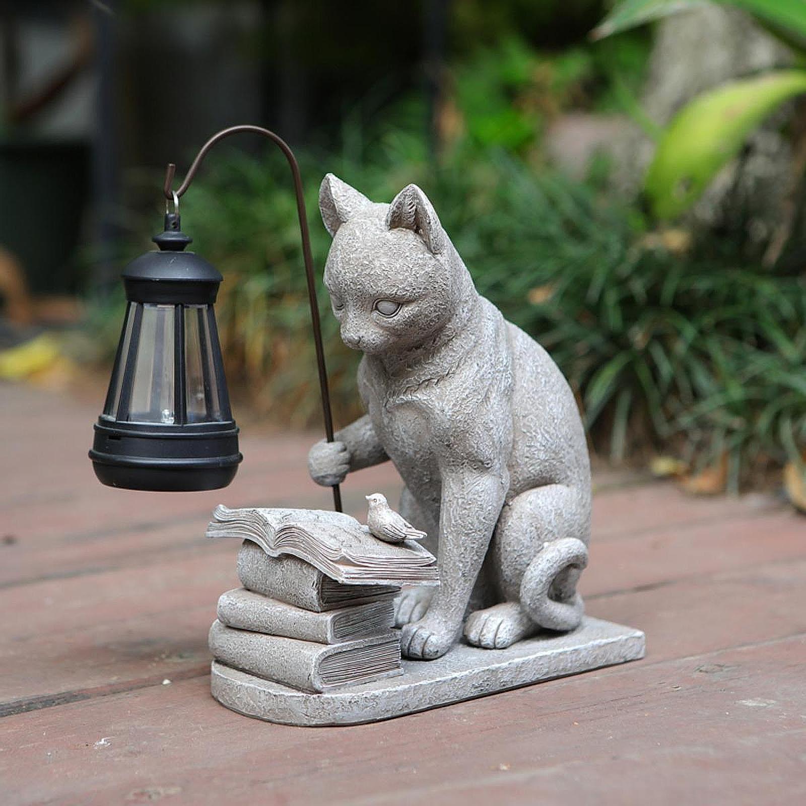 Cat Solar Garden Mini Statue S - đánh giá và giá Resin Art Sculptures