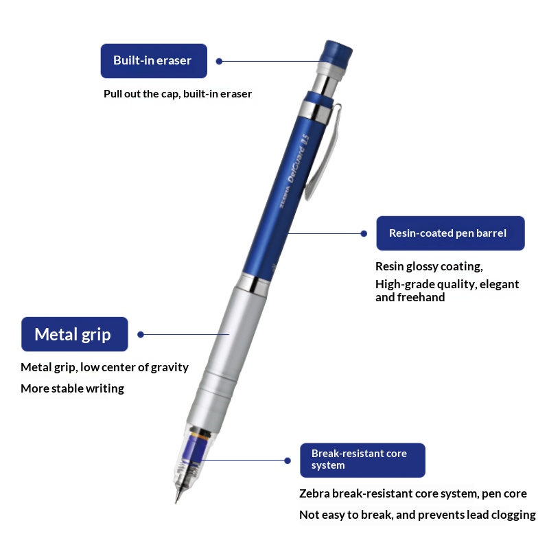Japanese ZEBRA DelGuard MA86 M - đánh giá và giá Staedtler Pencil Lumocolor